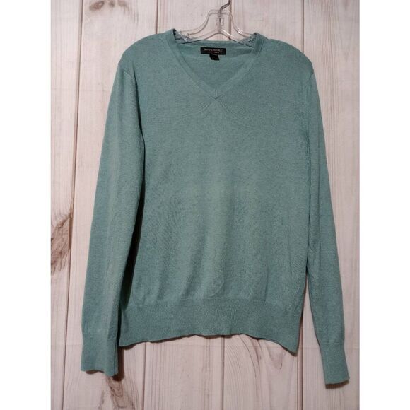 Banana Republic Sweater Ladies Large Blue Silk Blend‎ VNeck Light Weight - Picture 1 of 5